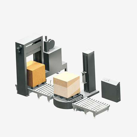 Automatische Verpackungslinie zum Umreifen von Paletten für Kartons oder Kartons XKC-1
